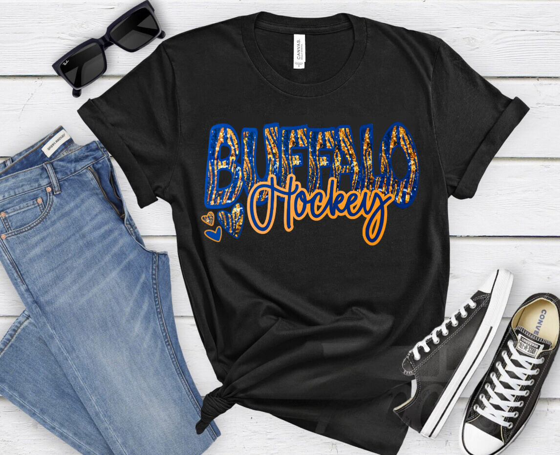 Buffalo Hockey Faux Sequin Shirt