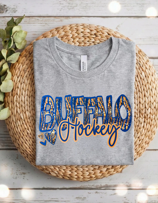 Buffalo Hockey Faux Sequin Shirt