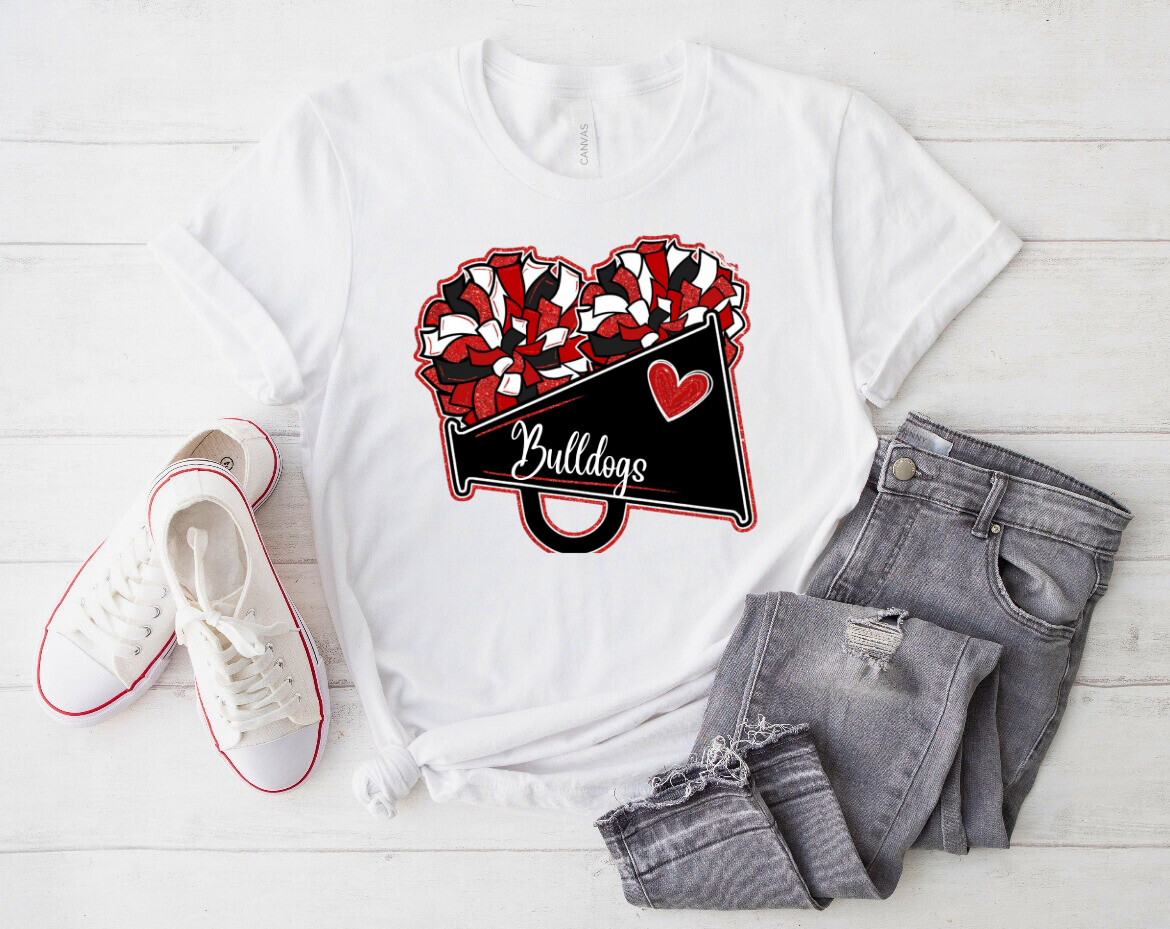 Bulldogs Cheer Faux Glitter Shirt